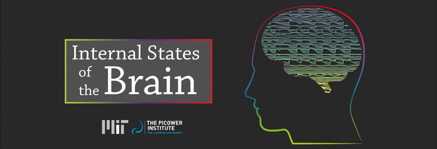 Internal States of the Brain appears to the left of a rainbow outlined head with rainbow brainwaves in the shape of a brain